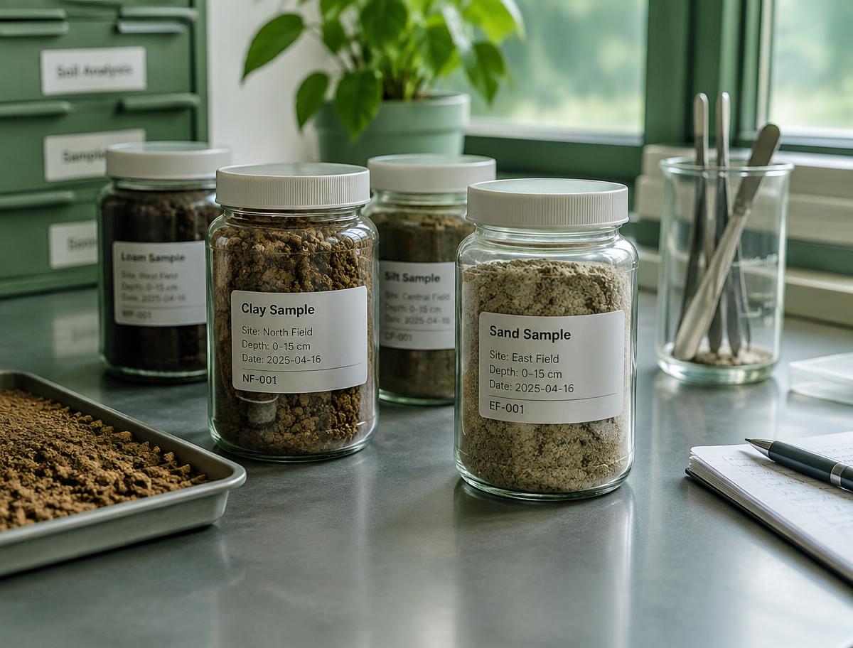 Bodemmonsters in potten op een laboratoriumtafel